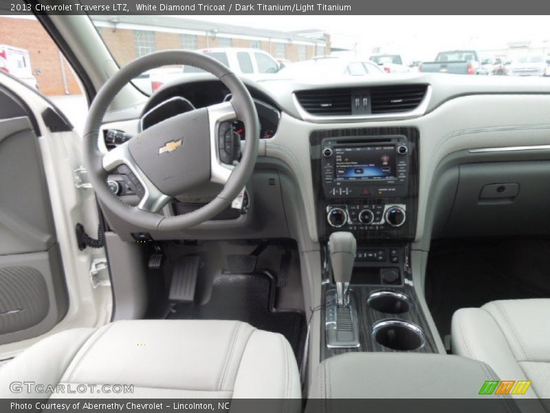 White Diamond Tricoat / Dark Titanium/Light Titanium 2013 Chevrolet Traverse LTZ