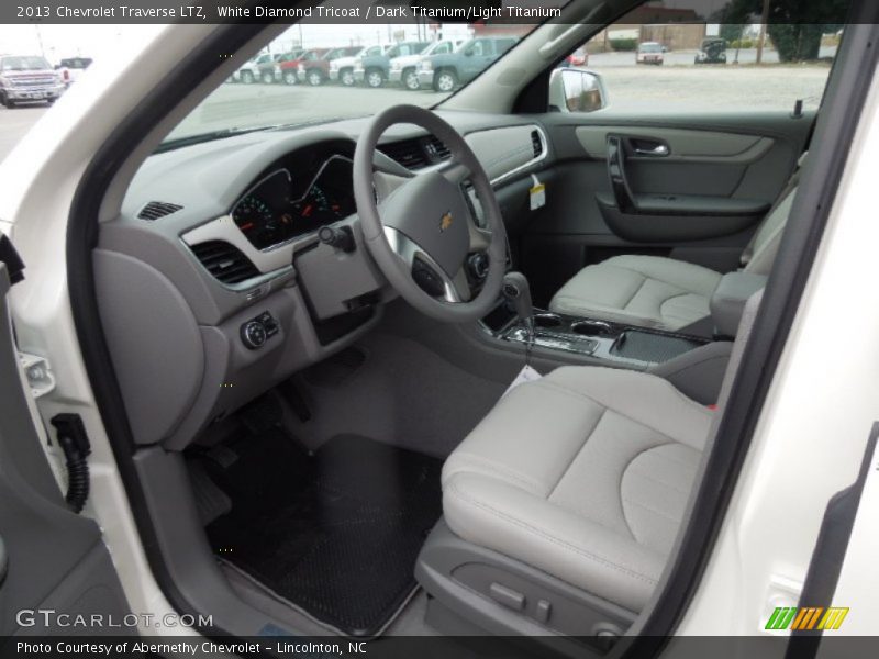 White Diamond Tricoat / Dark Titanium/Light Titanium 2013 Chevrolet Traverse LTZ