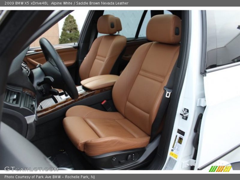 Alpine White / Saddle Brown Nevada Leather 2009 BMW X5 xDrive48i