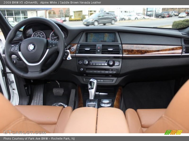 Alpine White / Saddle Brown Nevada Leather 2009 BMW X5 xDrive48i