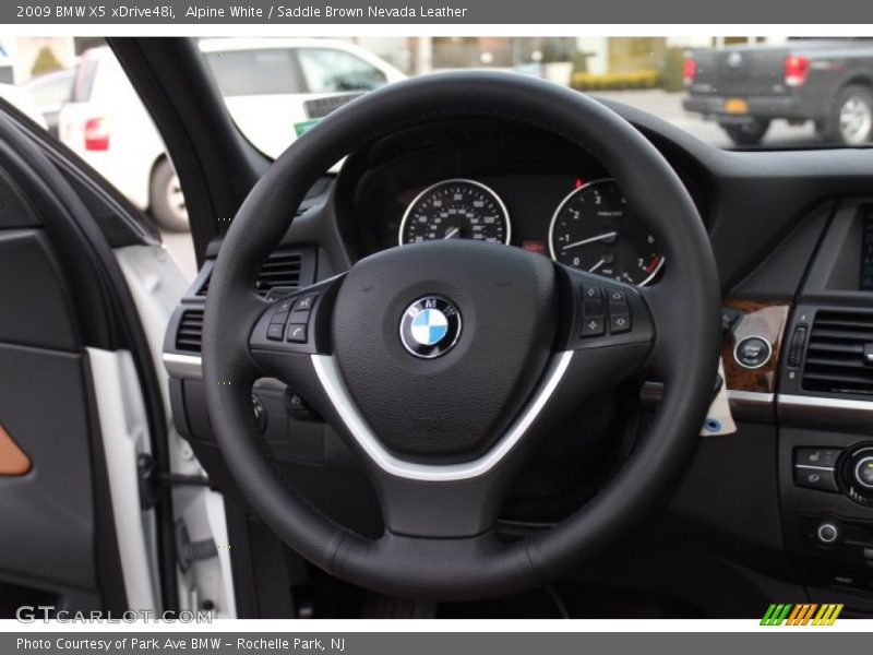 Alpine White / Saddle Brown Nevada Leather 2009 BMW X5 xDrive48i