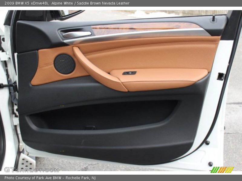 Alpine White / Saddle Brown Nevada Leather 2009 BMW X5 xDrive48i