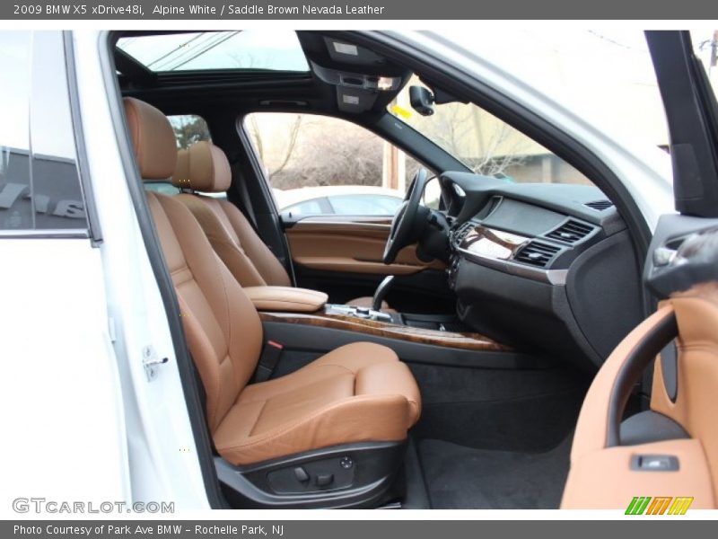 Alpine White / Saddle Brown Nevada Leather 2009 BMW X5 xDrive48i
