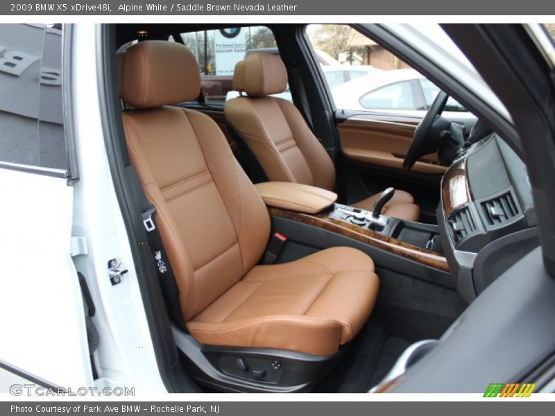 Alpine White / Saddle Brown Nevada Leather 2009 BMW X5 xDrive48i