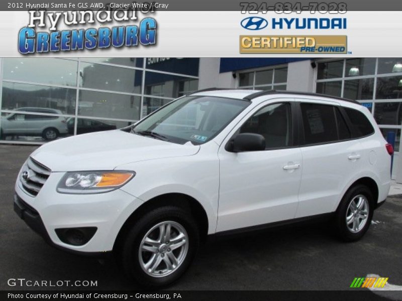 Glacier White / Gray 2012 Hyundai Santa Fe GLS AWD