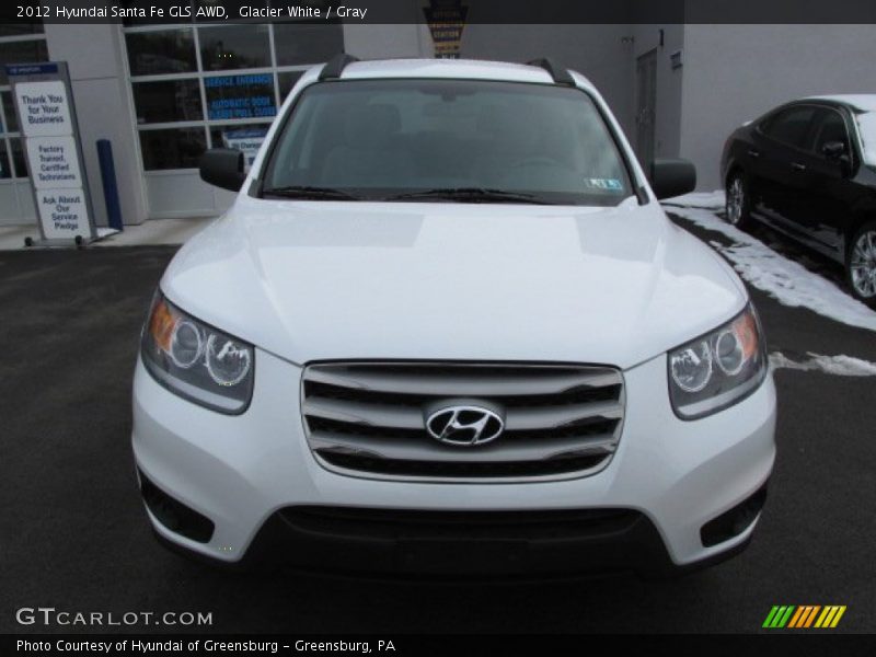 Glacier White / Gray 2012 Hyundai Santa Fe GLS AWD