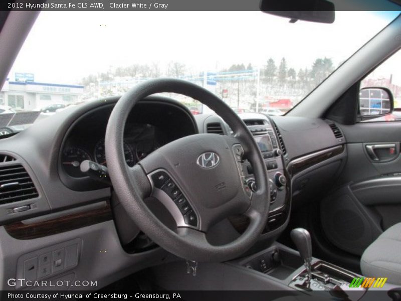 Glacier White / Gray 2012 Hyundai Santa Fe GLS AWD