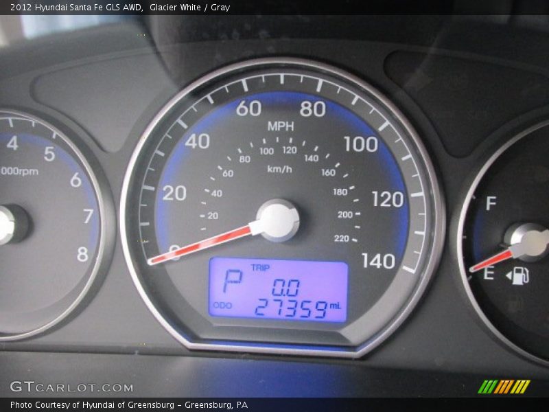 Glacier White / Gray 2012 Hyundai Santa Fe GLS AWD