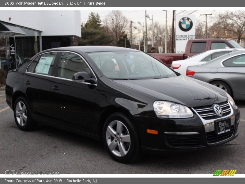 Black Uni / Pure Beige 2009 Volkswagen Jetta SE Sedan