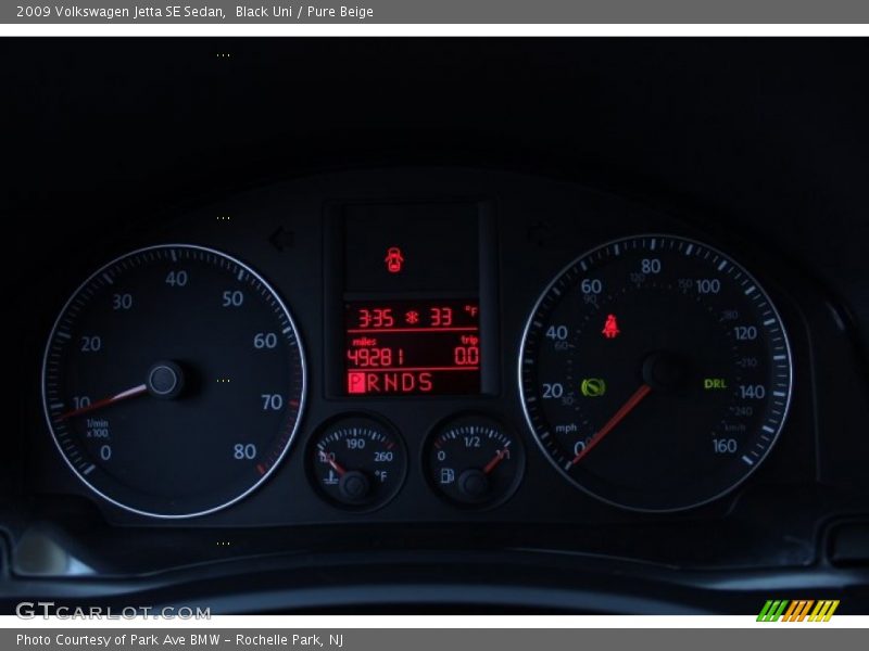 Black Uni / Pure Beige 2009 Volkswagen Jetta SE Sedan