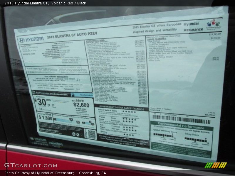 Volcanic Red / Black 2013 Hyundai Elantra GT