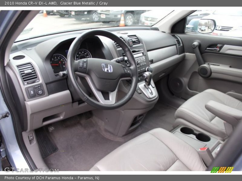 Glacier Blue Metallic / Gray 2010 Honda CR-V EX-L AWD