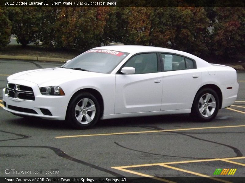 Bright White / Black/Light Frost Beige 2012 Dodge Charger SE