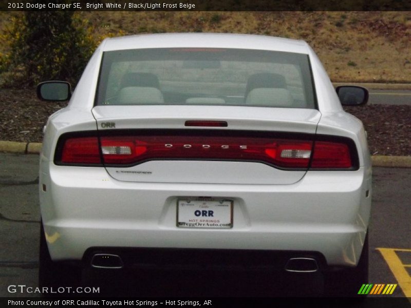 Bright White / Black/Light Frost Beige 2012 Dodge Charger SE
