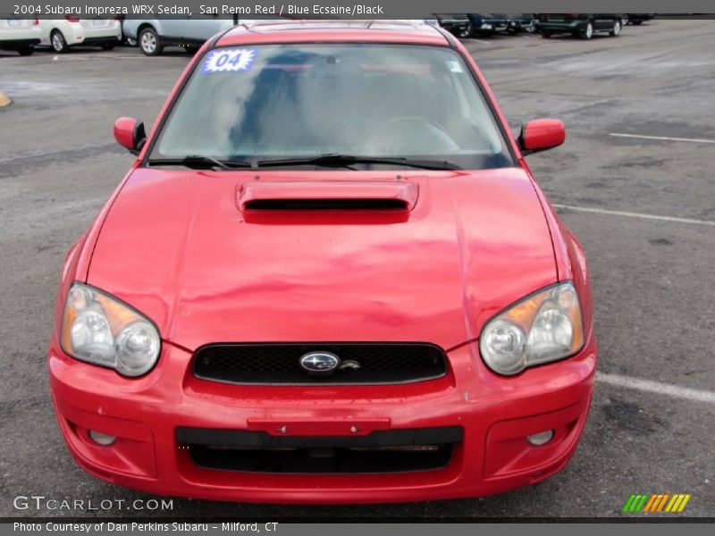 San Remo Red / Blue Ecsaine/Black 2004 Subaru Impreza WRX Sedan