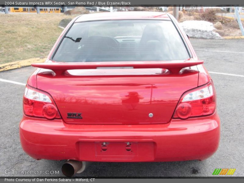 San Remo Red / Blue Ecsaine/Black 2004 Subaru Impreza WRX Sedan