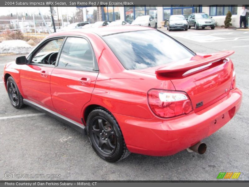 San Remo Red / Blue Ecsaine/Black 2004 Subaru Impreza WRX Sedan