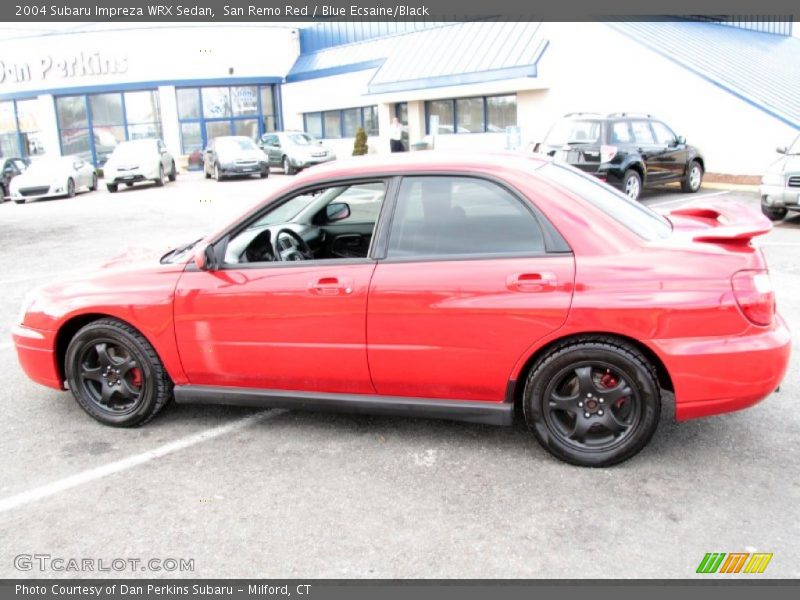 San Remo Red / Blue Ecsaine/Black 2004 Subaru Impreza WRX Sedan