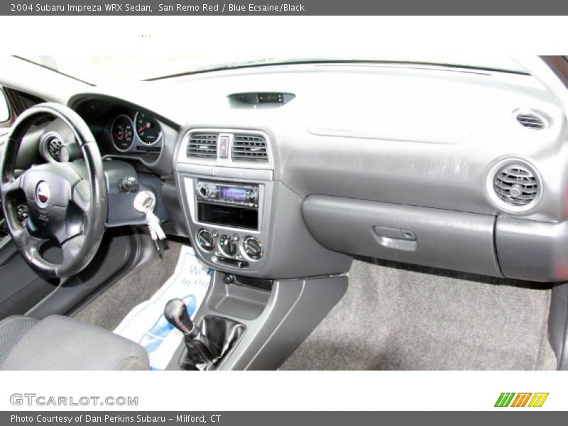 San Remo Red / Blue Ecsaine/Black 2004 Subaru Impreza WRX Sedan