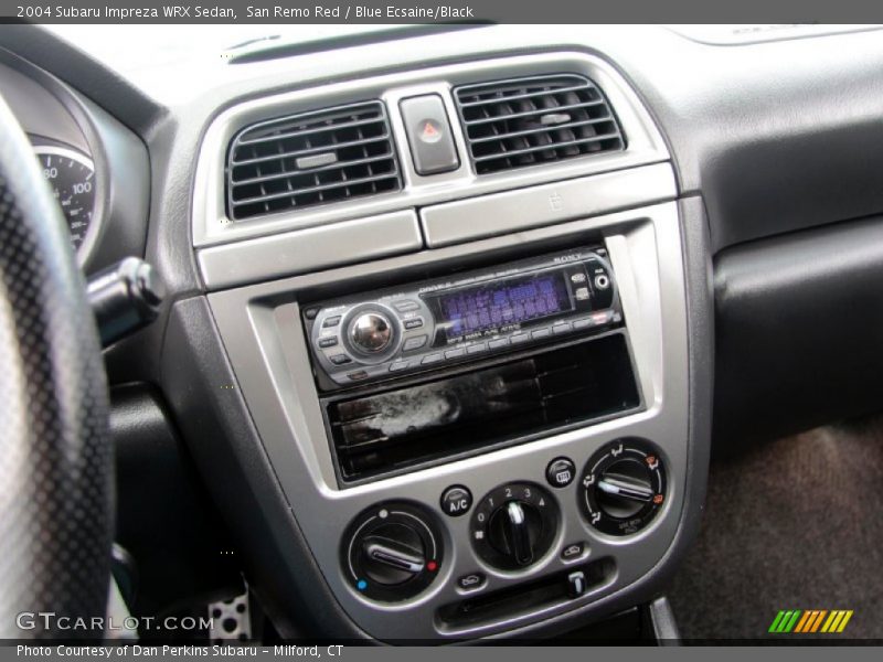 San Remo Red / Blue Ecsaine/Black 2004 Subaru Impreza WRX Sedan