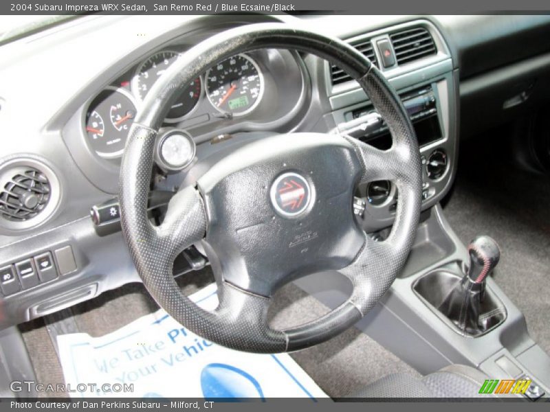San Remo Red / Blue Ecsaine/Black 2004 Subaru Impreza WRX Sedan