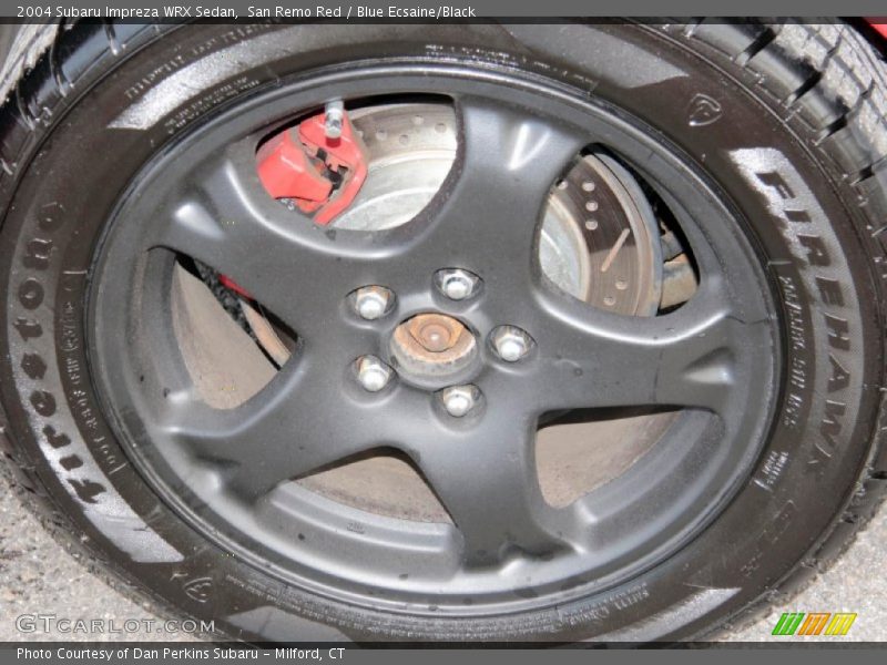 San Remo Red / Blue Ecsaine/Black 2004 Subaru Impreza WRX Sedan