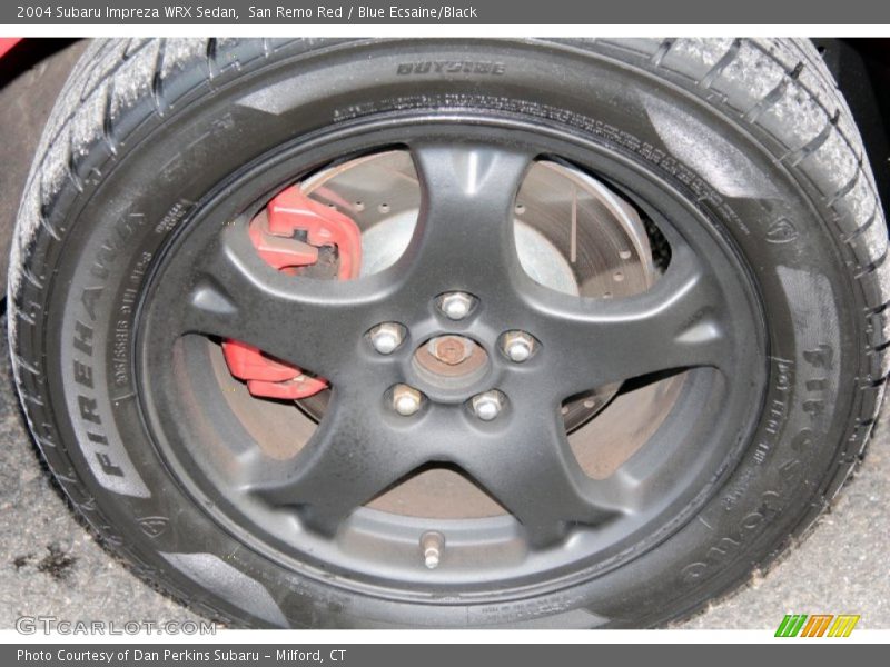 San Remo Red / Blue Ecsaine/Black 2004 Subaru Impreza WRX Sedan
