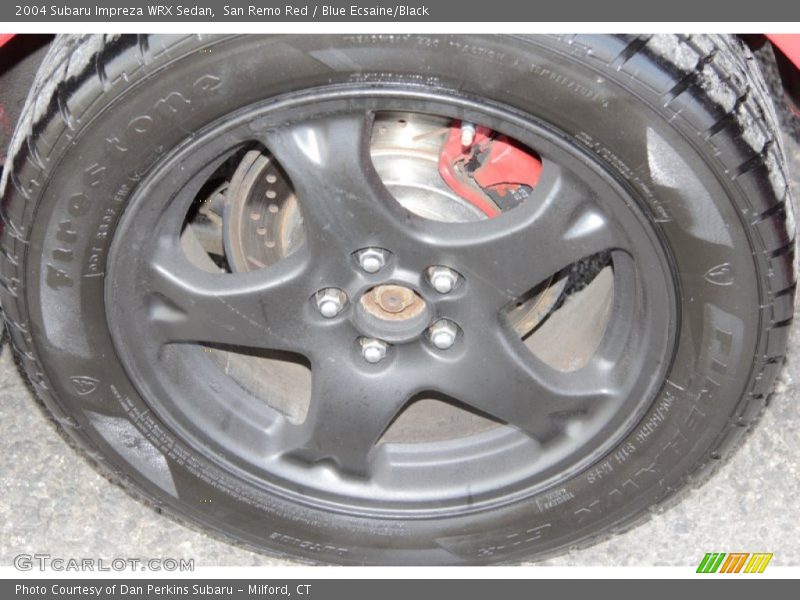 San Remo Red / Blue Ecsaine/Black 2004 Subaru Impreza WRX Sedan