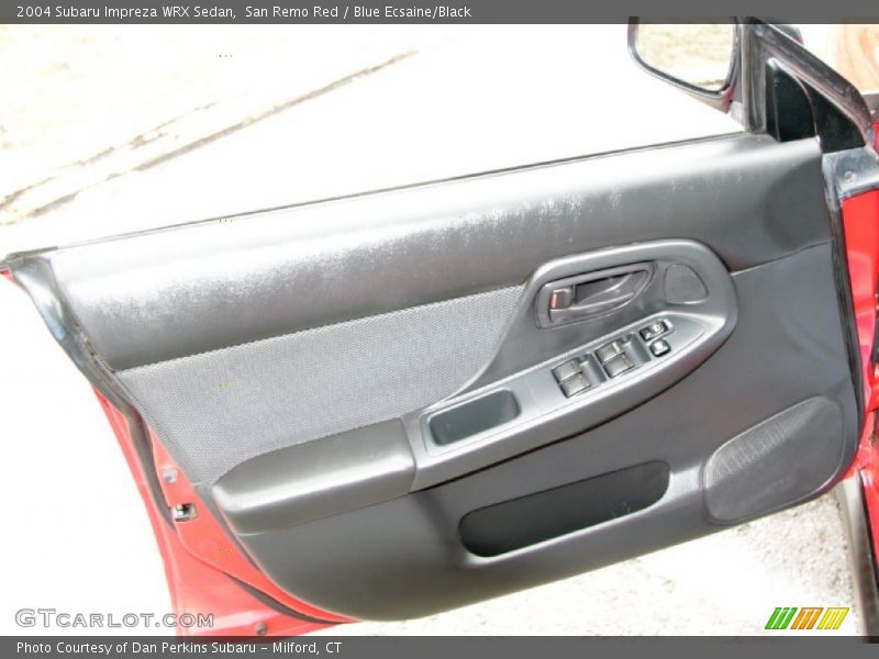 San Remo Red / Blue Ecsaine/Black 2004 Subaru Impreza WRX Sedan