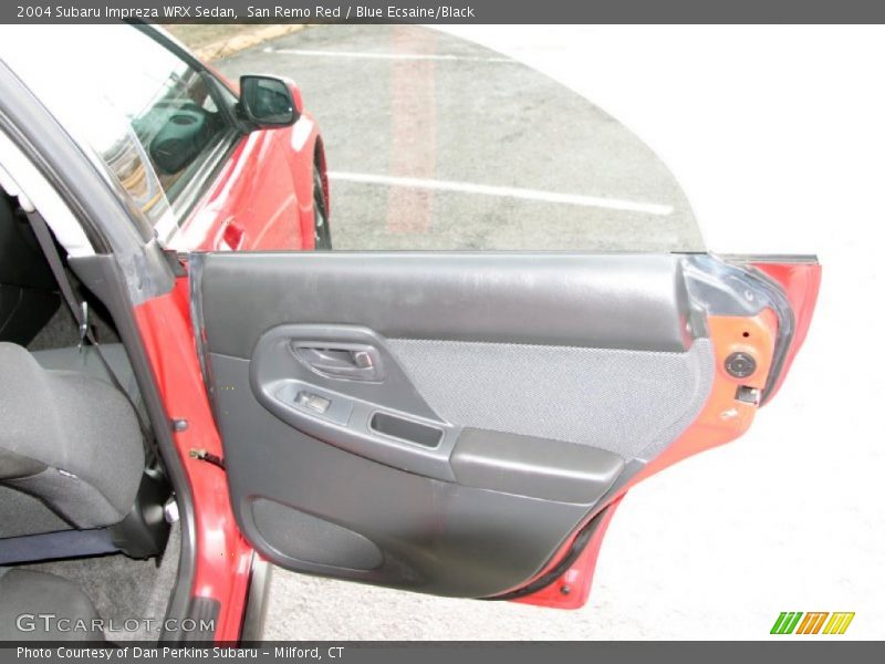 San Remo Red / Blue Ecsaine/Black 2004 Subaru Impreza WRX Sedan