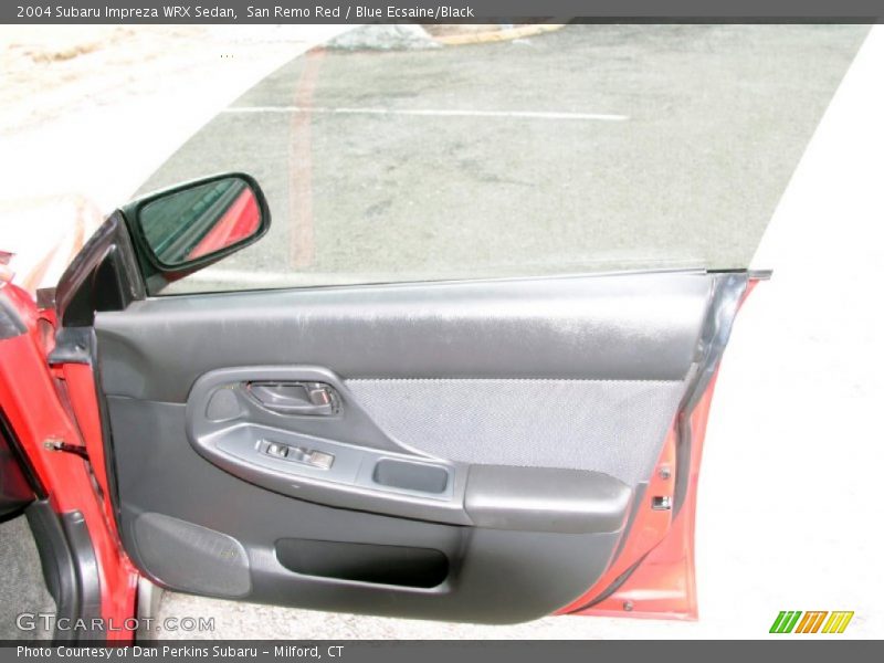 San Remo Red / Blue Ecsaine/Black 2004 Subaru Impreza WRX Sedan