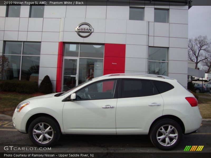 Phantom White / Black 2010 Nissan Rogue SL AWD