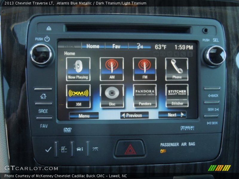 Atlantis Blue Metallic / Dark Titanium/Light Titanium 2013 Chevrolet Traverse LT