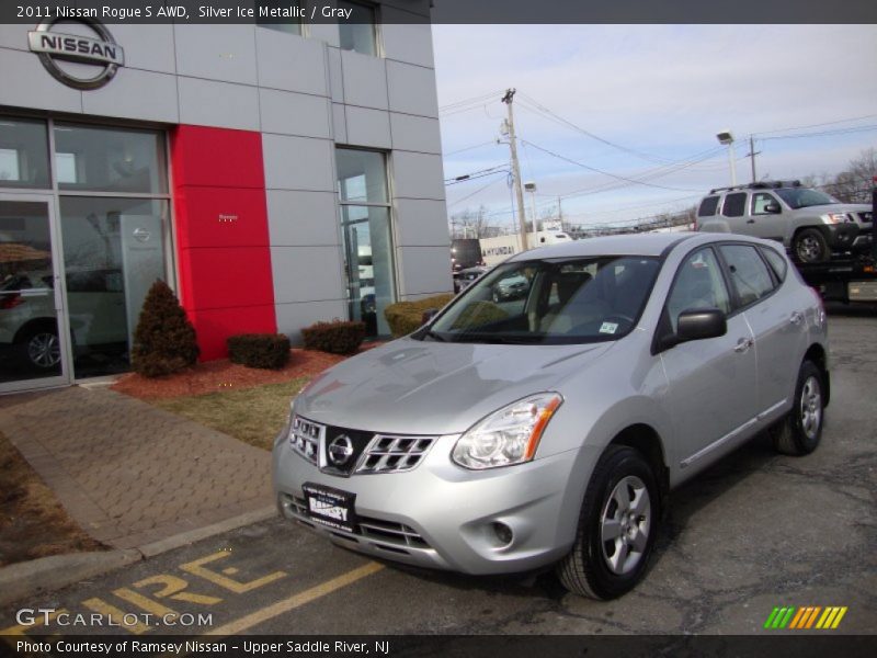 Silver Ice Metallic / Gray 2011 Nissan Rogue S AWD