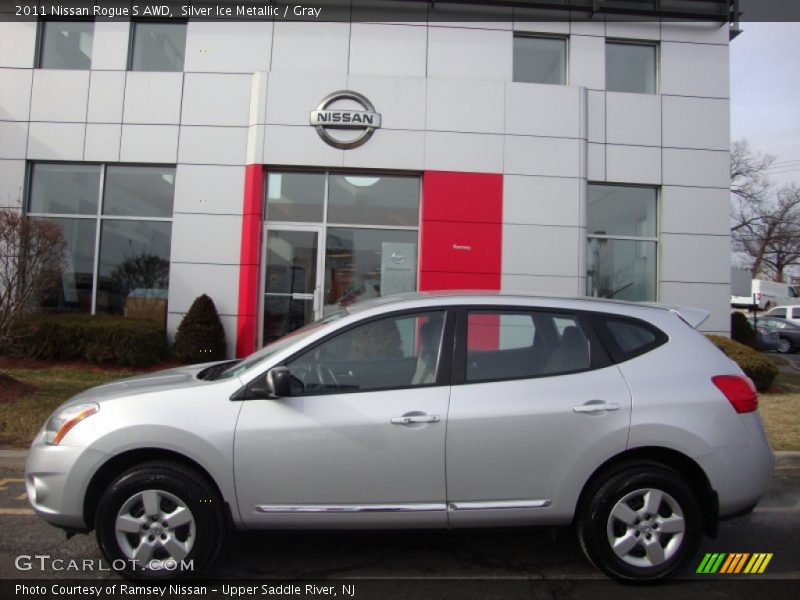 Silver Ice Metallic / Gray 2011 Nissan Rogue S AWD