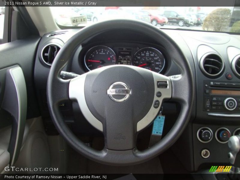 Silver Ice Metallic / Gray 2011 Nissan Rogue S AWD