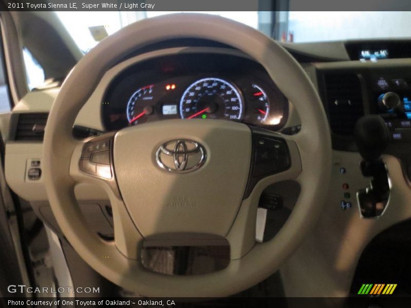 Super White / Light Gray 2011 Toyota Sienna LE