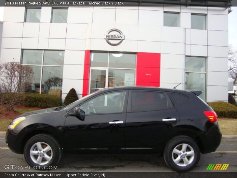 Wicked Black / Black 2010 Nissan Rogue S AWD 360 Value Package