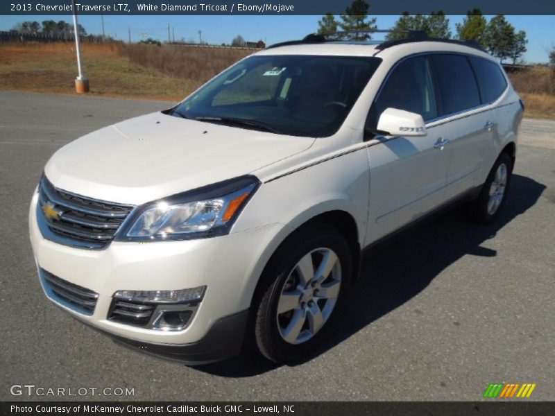 White Diamond Tricoat / Ebony/Mojave 2013 Chevrolet Traverse LTZ