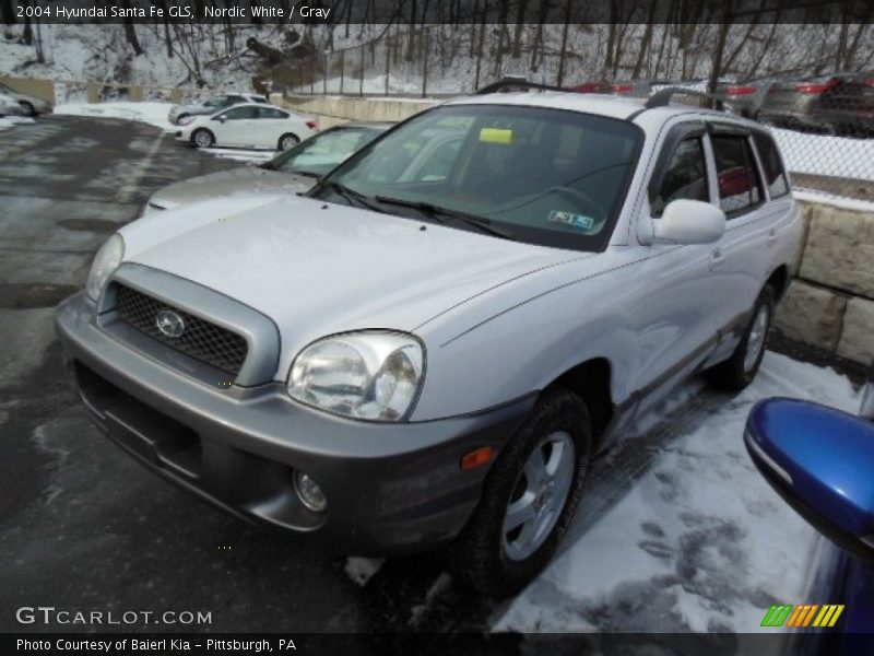 Nordic White / Gray 2004 Hyundai Santa Fe GLS