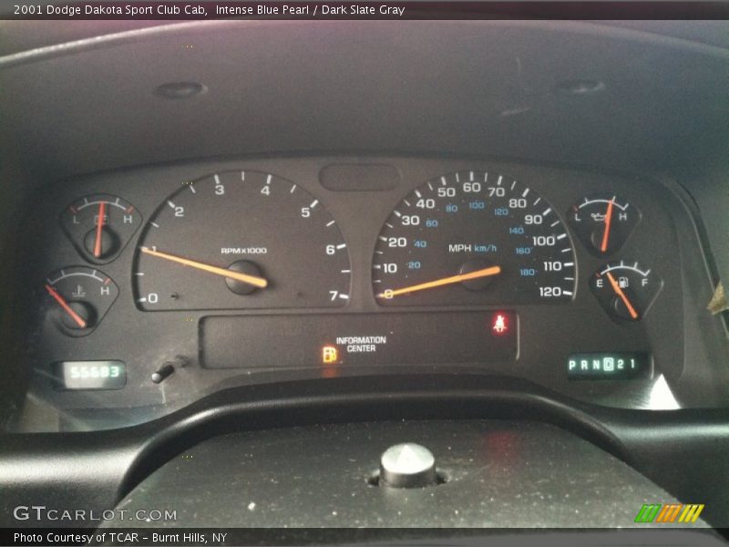 Intense Blue Pearl / Dark Slate Gray 2001 Dodge Dakota Sport Club Cab