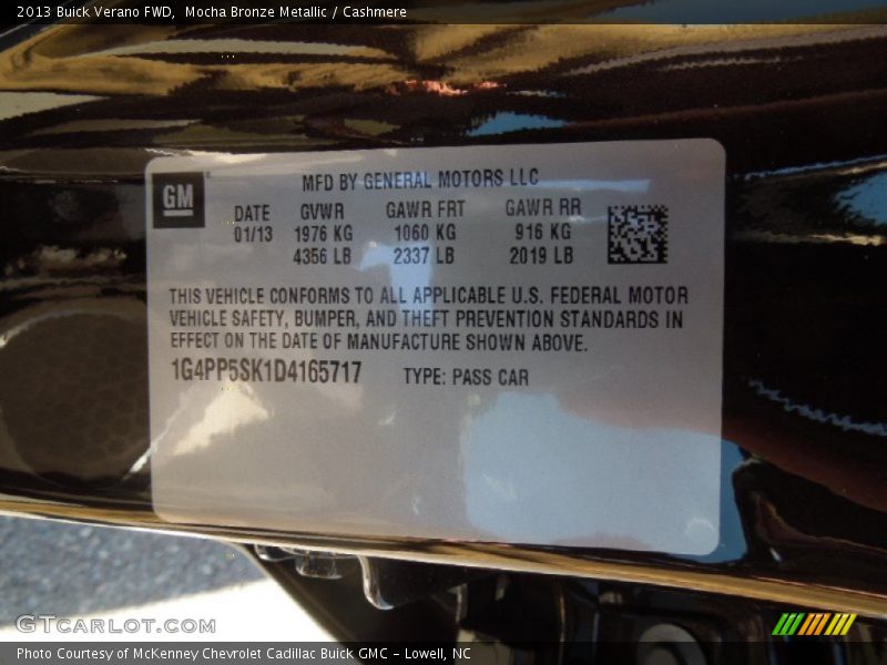 Mocha Bronze Metallic / Cashmere 2013 Buick Verano FWD