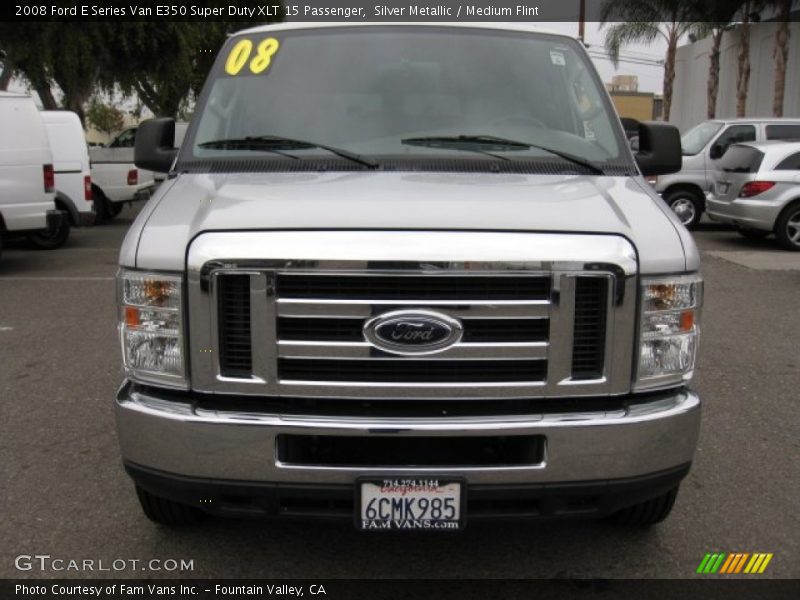 Silver Metallic / Medium Flint 2008 Ford E Series Van E350 Super Duty XLT 15 Passenger