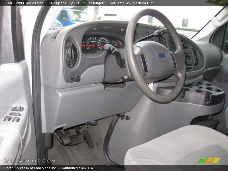 Silver Metallic / Medium Flint 2008 Ford E Series Van E350 Super Duty XLT 15 Passenger