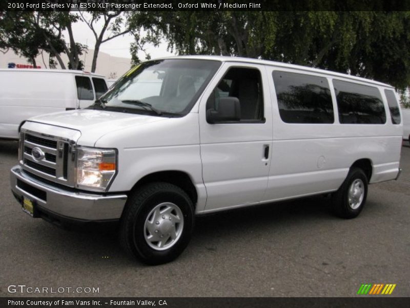 Oxford White / Medium Flint 2010 Ford E Series Van E350 XLT Passenger Extended