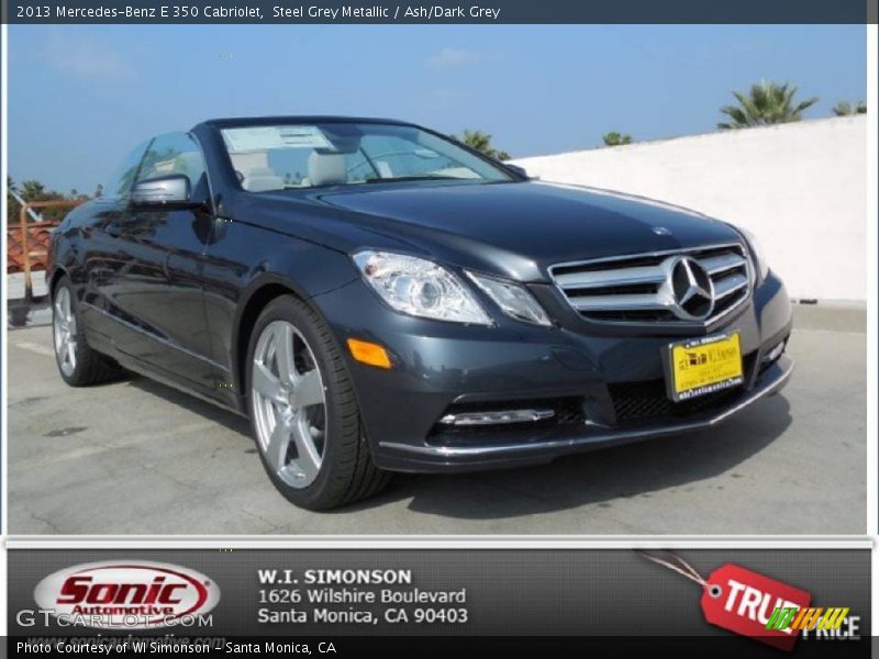 Steel Grey Metallic / Ash/Dark Grey 2013 Mercedes-Benz E 350 Cabriolet