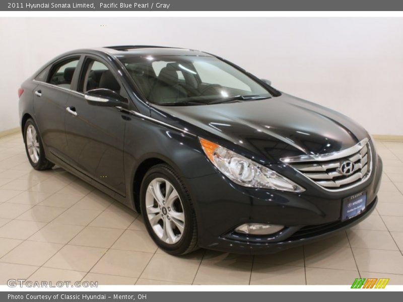 Pacific Blue Pearl / Gray 2011 Hyundai Sonata Limited