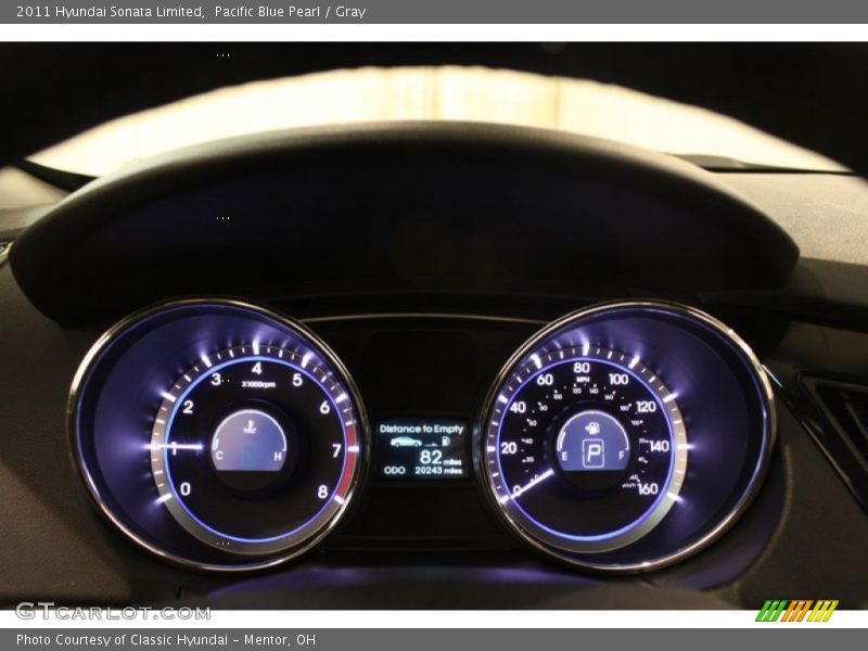 Pacific Blue Pearl / Gray 2011 Hyundai Sonata Limited