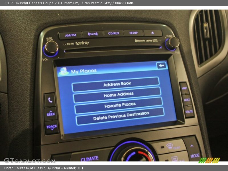 Gran Premio Gray / Black Cloth 2012 Hyundai Genesis Coupe 2.0T Premium