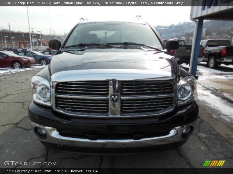 Brilliant Black Crystal Pearl / Medium Slate Gray 2008 Dodge Ram 1500 Big Horn Edition Quad Cab 4x4